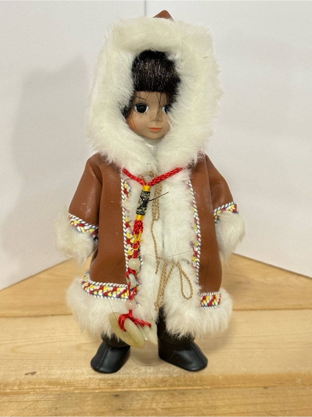 Vintage Madame Alexander 8" Alaska Eskimo International Doll 565 Jade Pendant